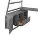 preview thumbnail 25 of 37, Twin Size Wood Loft Bed with 7 Drawers 2 Shelves, Ladder and Desk for Kids, Bedroom