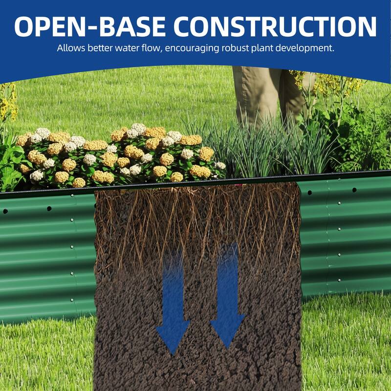 Moasis Oval Metal Outdoor Raised Garden Bed