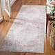 SAFAVIEH Tucson Machine Washable Slip Resistant Korneliya Oriental Medallion Rug - 2'6" x 20' Runner - Light Grey/Rust