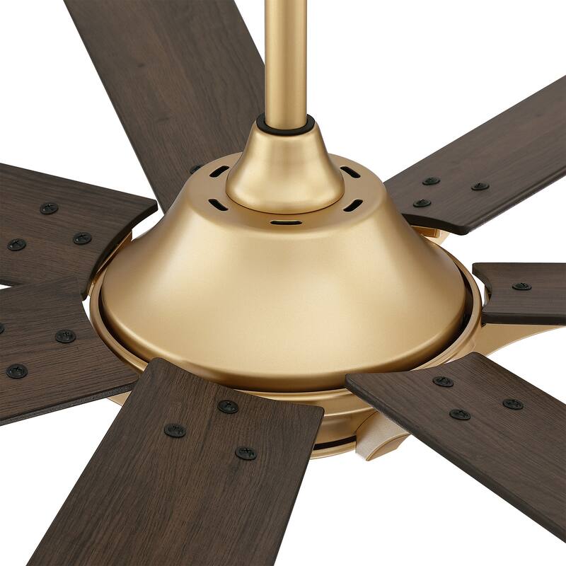 72" Modern Gold Reversible 7-Blade Larger Windmill Ceiling Fan with Remote