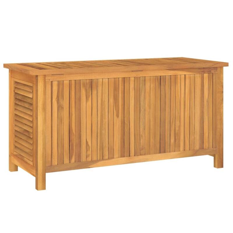 vidaXL Patio Storage Box Outdoor Cushion Storage with Bag Solid Wood Teak