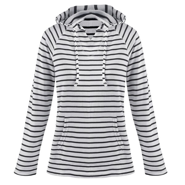 Shop Women's Hoodie - Mariner Navy and White Striped Knit Hooded ...