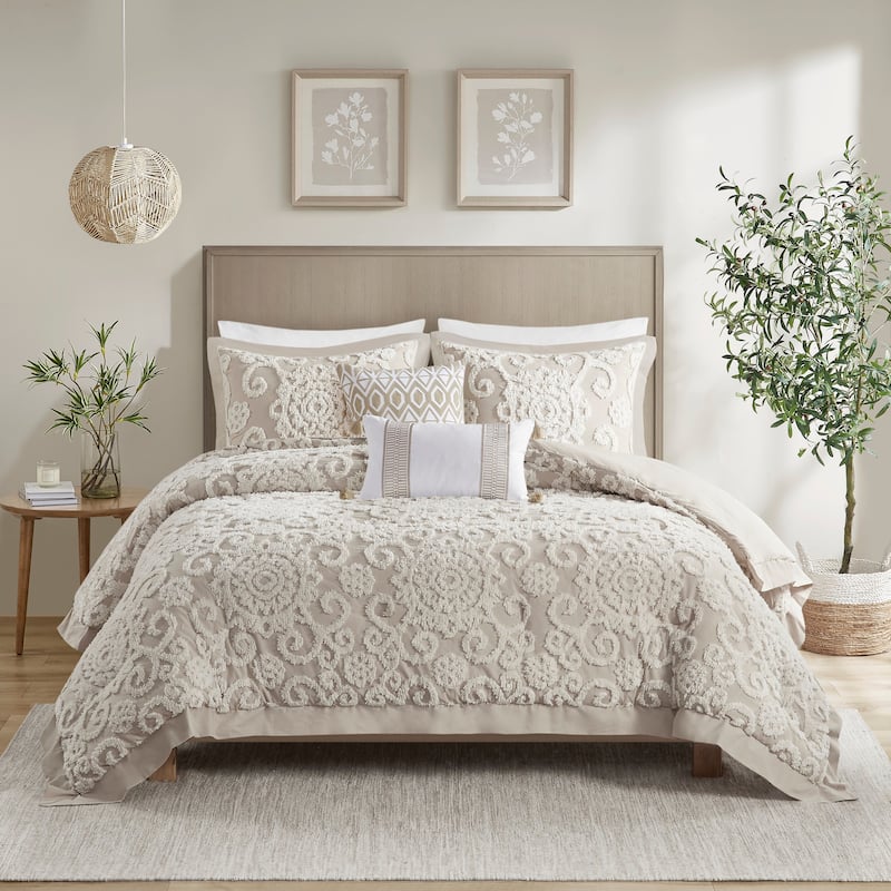 Harbor House Suzanna Cotton Comforter 3-piece Set - Taupe - King