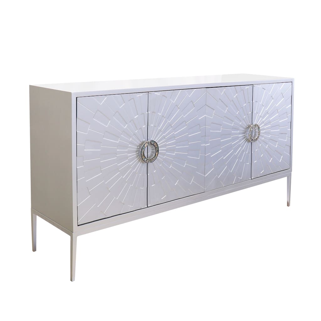 Pasargad Home Luna Wooden Sideboard, Silver - W71"xD18"xH36.25"