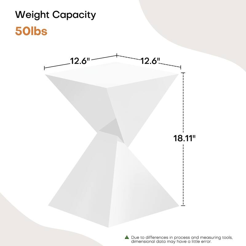 Modern Acrylic Accent End Table, Outdoor Side Tables - 18.11"H x 12.6"W x 12.6"L