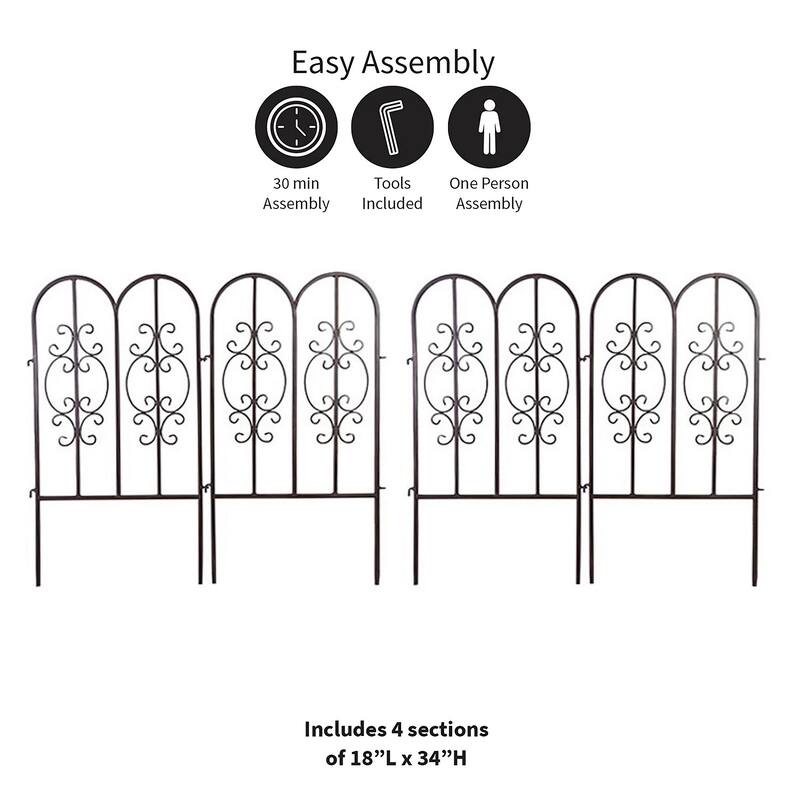 Montebello Iron Garden Fencing, Set of 4