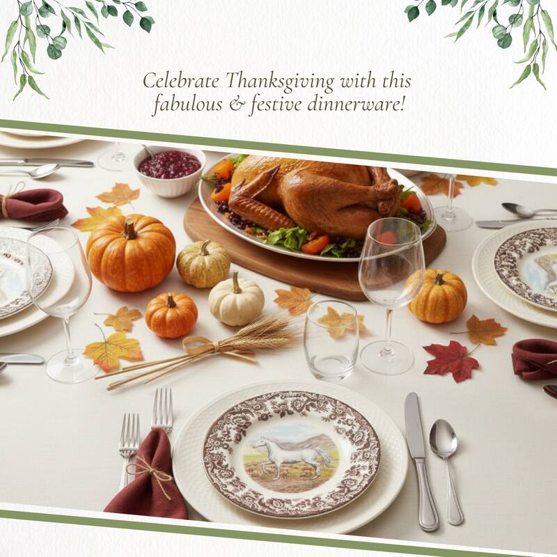 Spode Woodland Horse Motif Salad Plate - 8x8