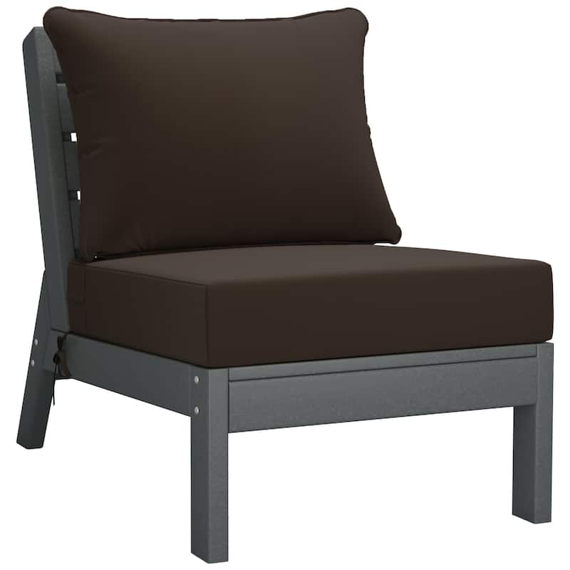 Polytrends Birchwood All Weather HDPE Outdoor Patio Deep Seating Gray Sofa With Cushions (3-Piece)