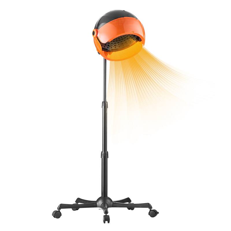 Salon-Grade Hair Dryer, 1875W Powerful Stand Dryer, Adjustable Timer & 3 Heat/Speed Options, Mobile Base - Black