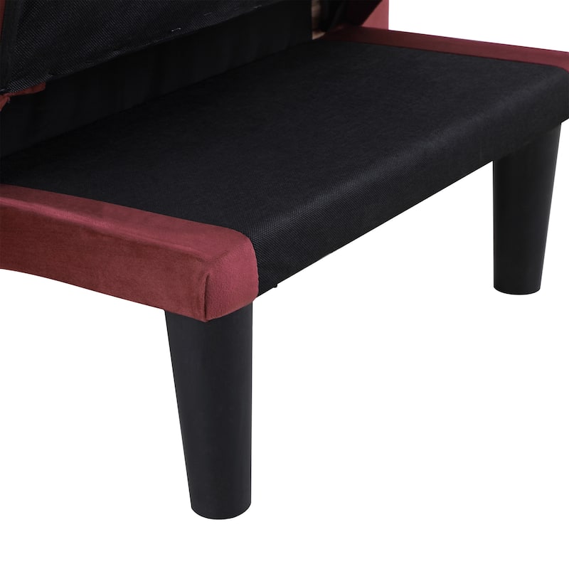 HOMCOM 2-In-1 Chaise Lounge Chair with Thick Padding, Adjustable Backrest, and Wooden Legs
