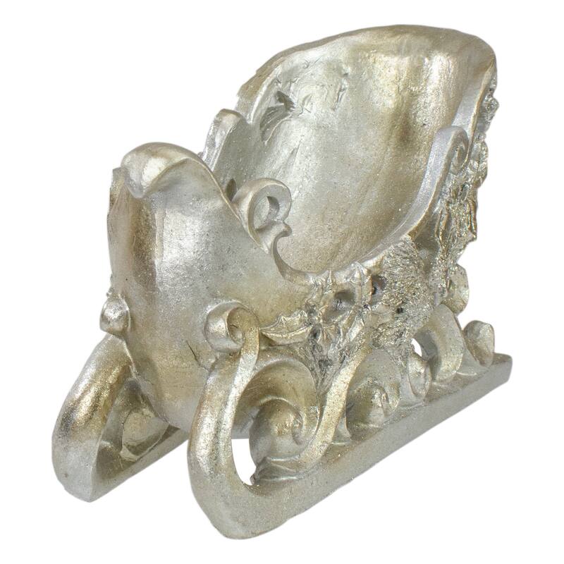 9.75" Champagne Christmas Sleigh Tabletop Decoration
