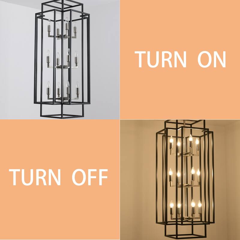 Farmhouse Lantern Pendant Light, Industrial Hanging Lantern Chandelier