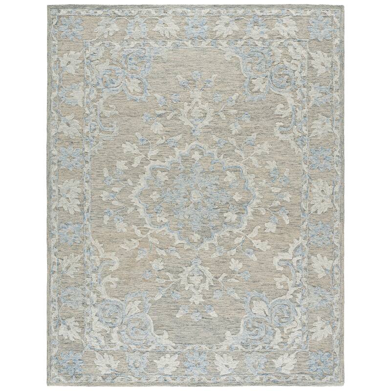 SAFAVIEH Handmade Marquee Pandelea Wool Rug - 8' x 10' - Grey/Blue