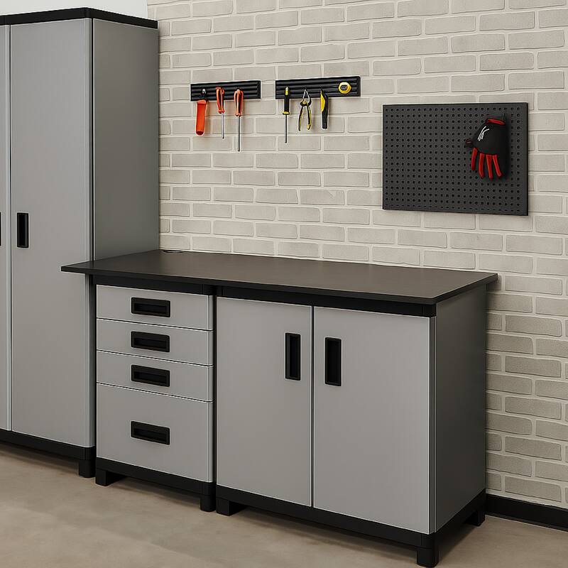 Asti Workbench Top, 20x64 Metallic Gray, Eco Friendly Melamine