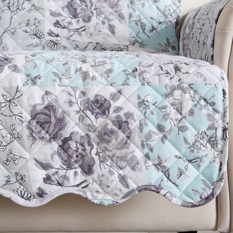 Linery & Co. Floral Patchwork Reversible Pet Furniture Protector
