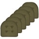 preview thumbnail 30 of 31, Sweet Home Collection Solid Color U-Shaped Memory Foam Chair Cushions - 16"x17" Set of 6 - Army Green