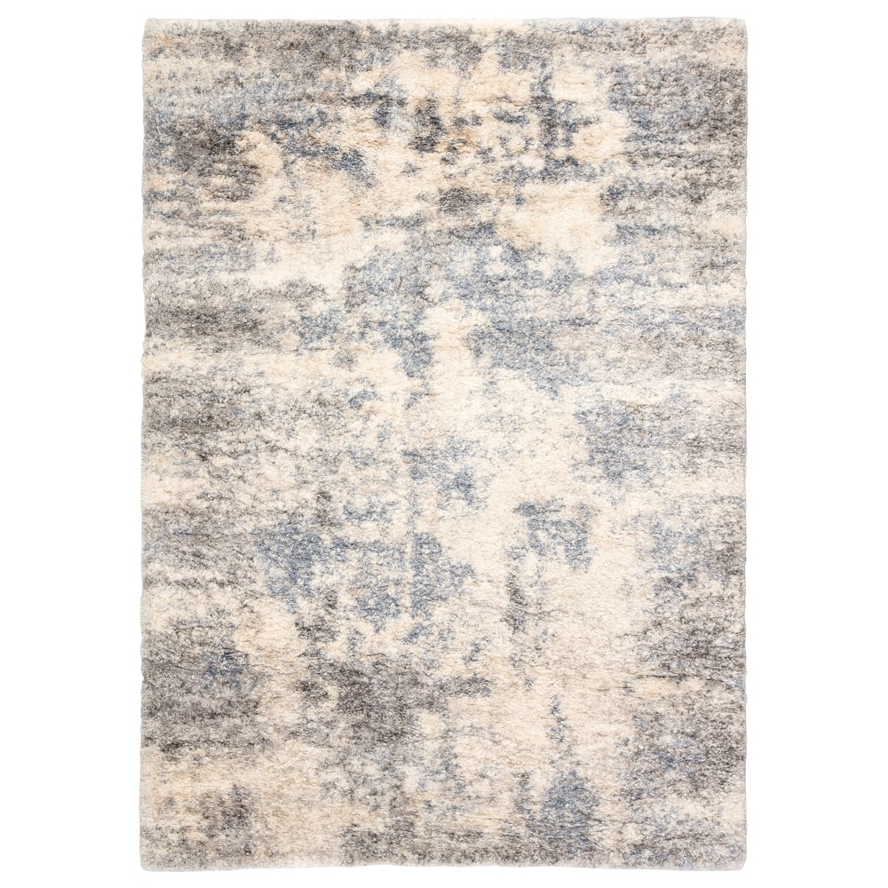 Harmony Abstract Light Gray/ Blue Area Rug