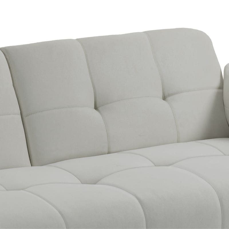 75" Convertible Sleeper Futon Sofa Bed With Adjustable Tufted Back