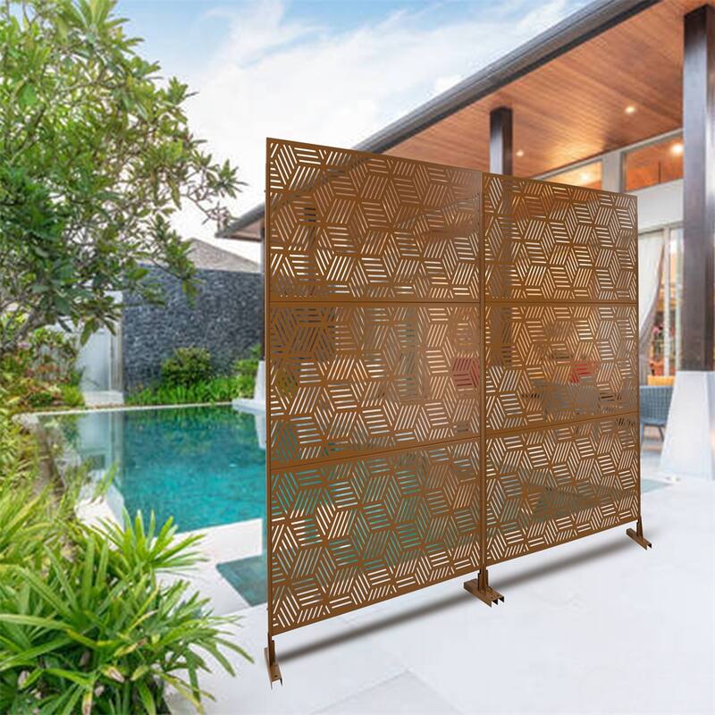 Outdoor & Indoor Privacy Screen Metal Privacy Screen 76" H×48" W