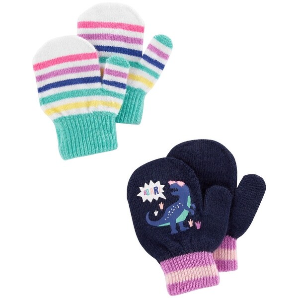 OshKosh Bgosh Little Boys 2-Pack Dino Gripper Gloves 2T-4T