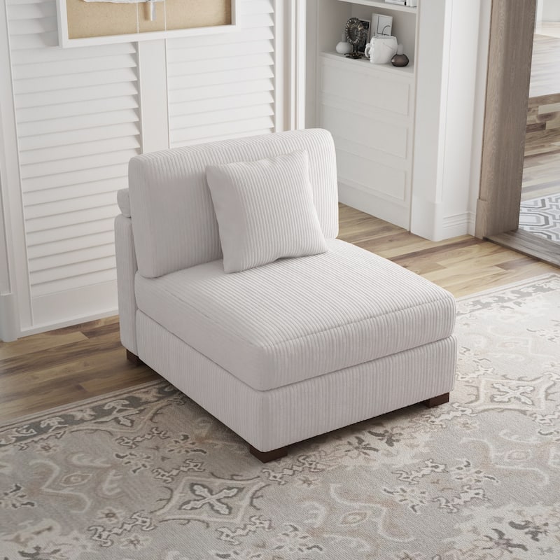 Corduroy Couch Modular Sectional Sofa with Pillows