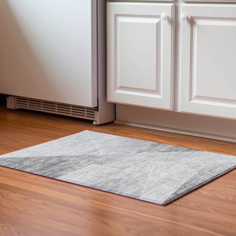 Premium Washable Super Soft Modern Mid Century Mayfield Rug - Gray - 1' 8" x 2' 6" - Rectangle