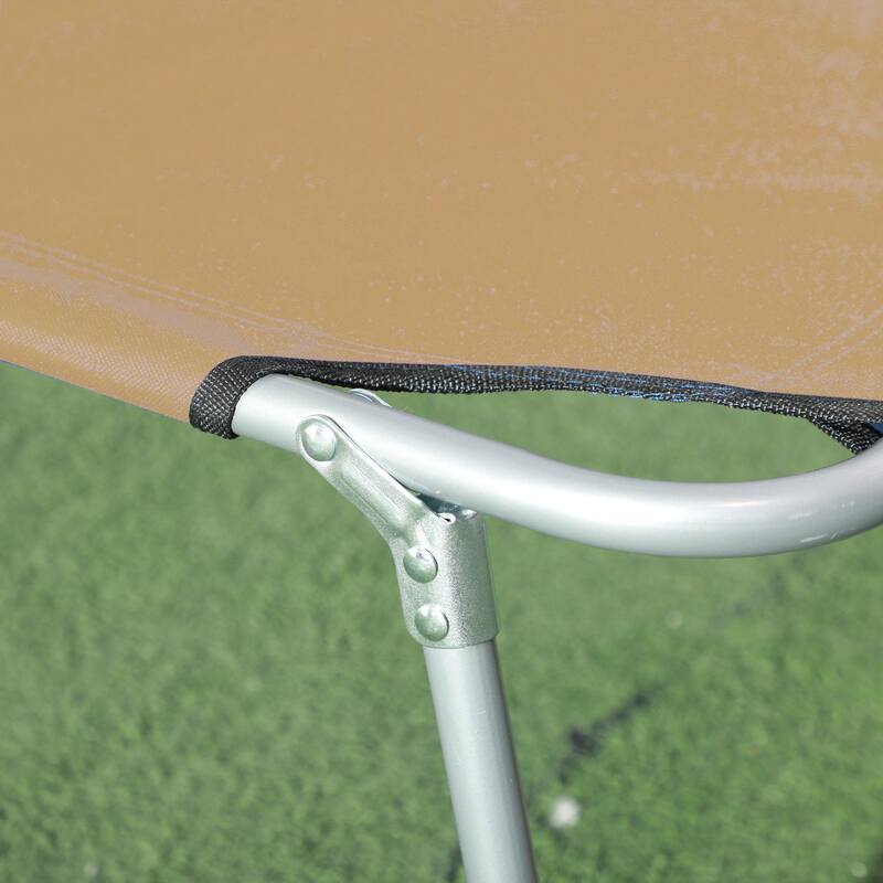 Outsunny Outdoor Lounge Chair, Adjustable Folding Chaise Lounge, Tanning Chair with Sun Shade for Beach