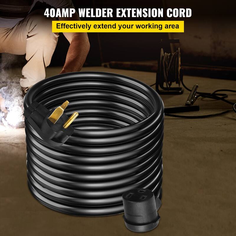 Welder Extension Cord 40Amp 25ft 250V, Welding Power Cord with NEMA 6-50 Plug 8 Gauge 3 Prong