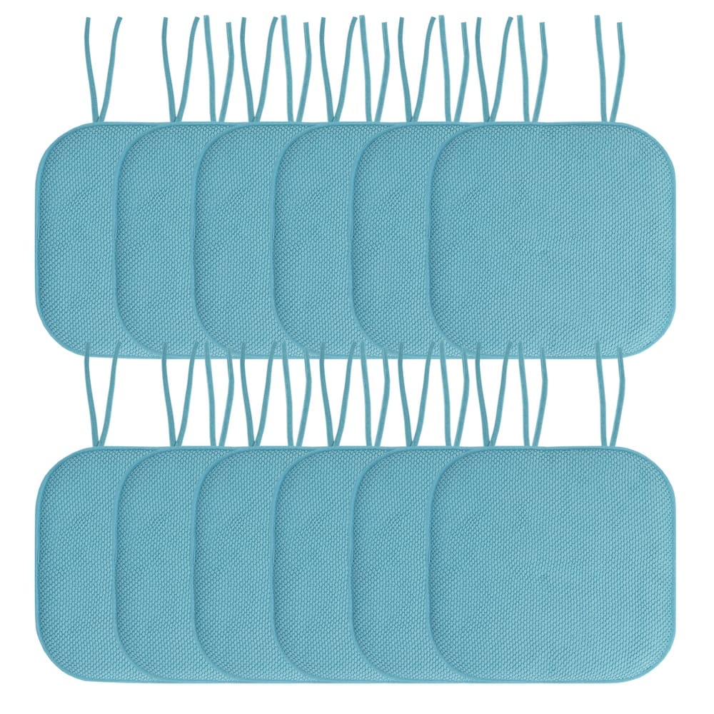 Sweet Home Collection Honeycomb Memory Foam Non Slip Chair Cushion Pad with Ties 16" x 16"