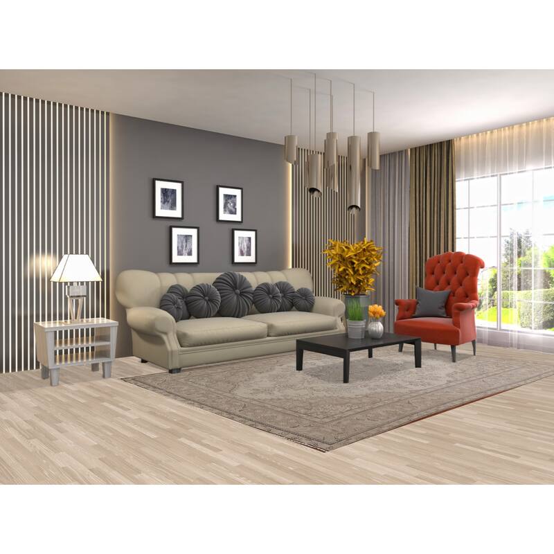 Hand Knotted Oriental 100% Wool Carpet Traditional Medallion Beige & Ivories Tabriz Area Rug - 9' 4'' X 6' 3''