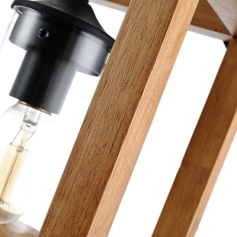Maxax 4 - Light Kitchen Island Rectangle Chandelier with Wood Accents - MX19045-4-P