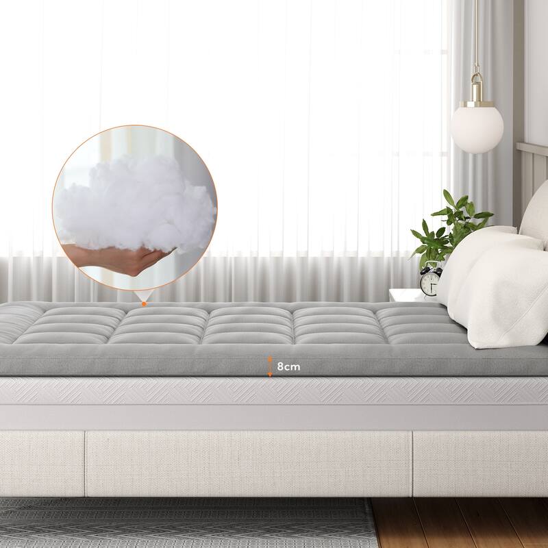 Memory Foam Mattress Topper Gray