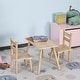 preview thumbnail 10 of 12, Qaba 3-Piece Set Kids Wooden Table Chairs Easy to Clean Gift for Boys Girls Toddlers Age 3 to 8 Years Old