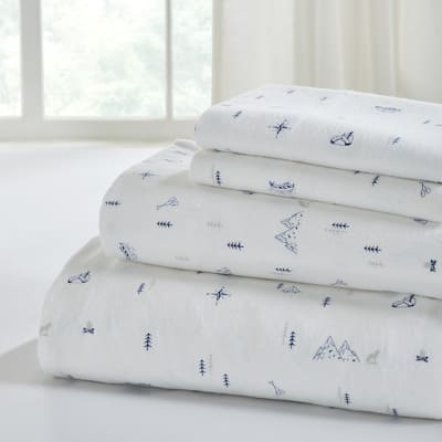 Modern Threads 4-Piece 100% Cotton Flannel Sheet Set - Soft, Durable, Perfect for All Seasons