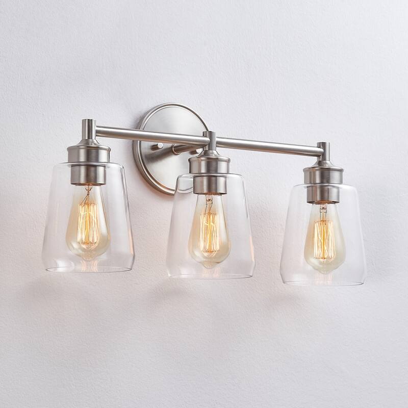 KAWOTI 3-Light Dimmable Bathroom Vanity Light with Glass Shade