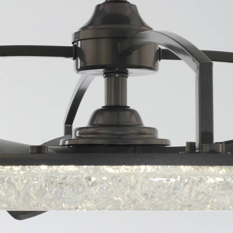 Perimost 31.5" Industrial Black ABS 3-Blade LED Bladeless Ceiling Fan with Remote