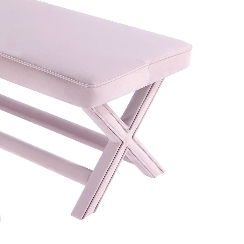 Manhattan Comfort Abigail Mid-Century Modern Velvet Upholstered Bench