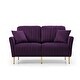 preview thumbnail 29 of 51, 2 Piece Living Room Sofa Set, Velvet Upholstered, Solid Manufactured Frame, Reversible Cushions, Metal Feet, Flared Armrests