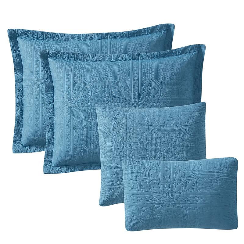 Clara Clark Bedspread Quilt Set - Grid Weave Pinsonic Lightweight Coverlet Set