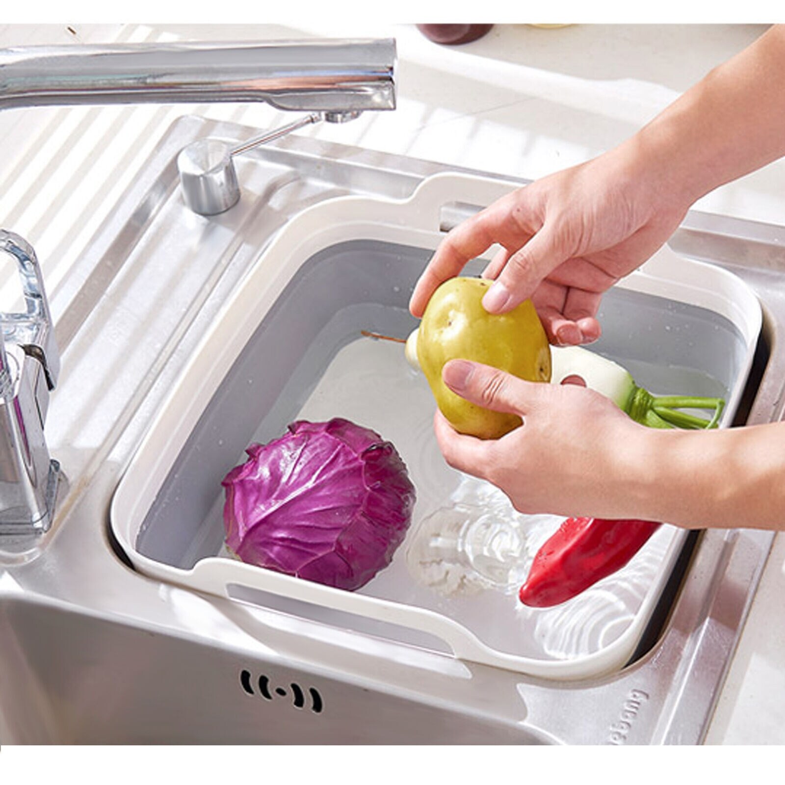 Collapsible Wash Basin Bowl for Outdoor Camping Travel, 12x12.4x7.8 IN - M