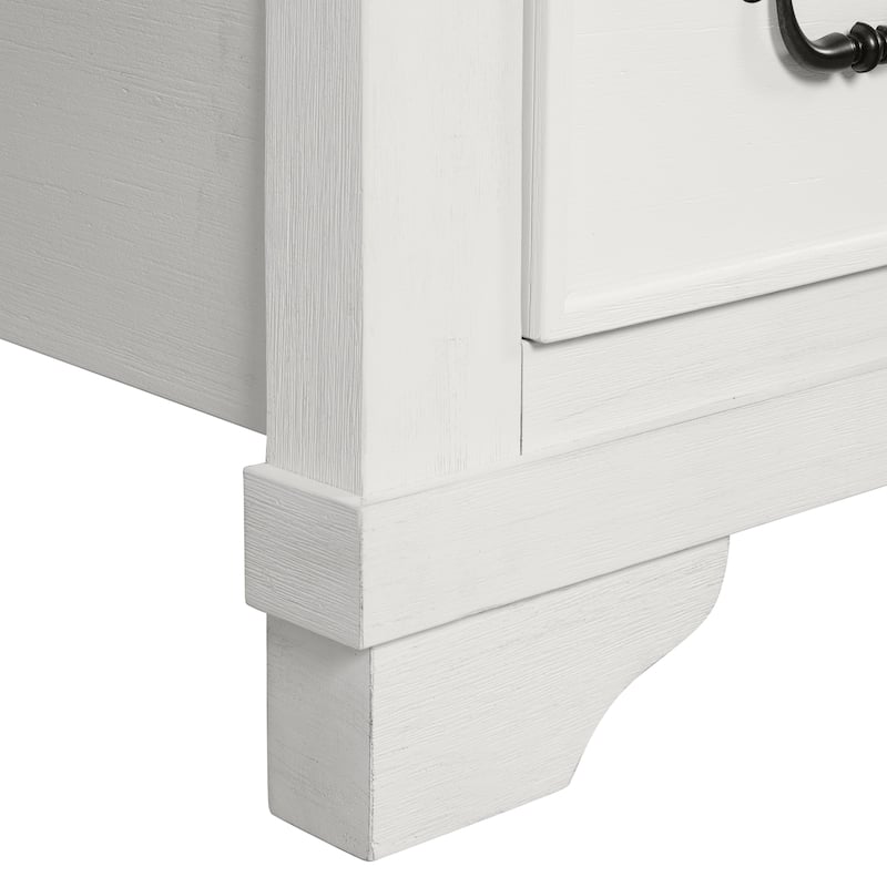 Furniture of America Eryndor Modern White Solid Wood Platform Bed