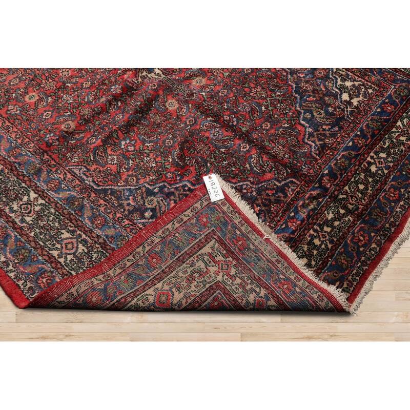 Hand Knotted Tabriz Coral Persian Wool Traditional Oriental Area Rug - 7' x 13'