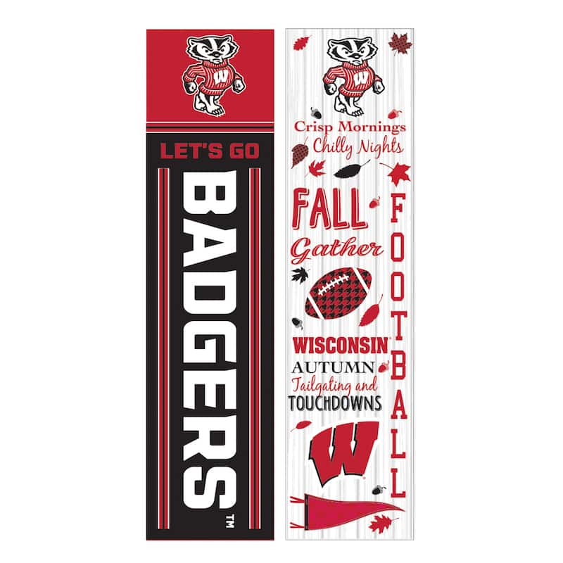 47" Double Sided Seasonal Porch Leaner, University of Wisconsin-Madison - 47" x 11.25"