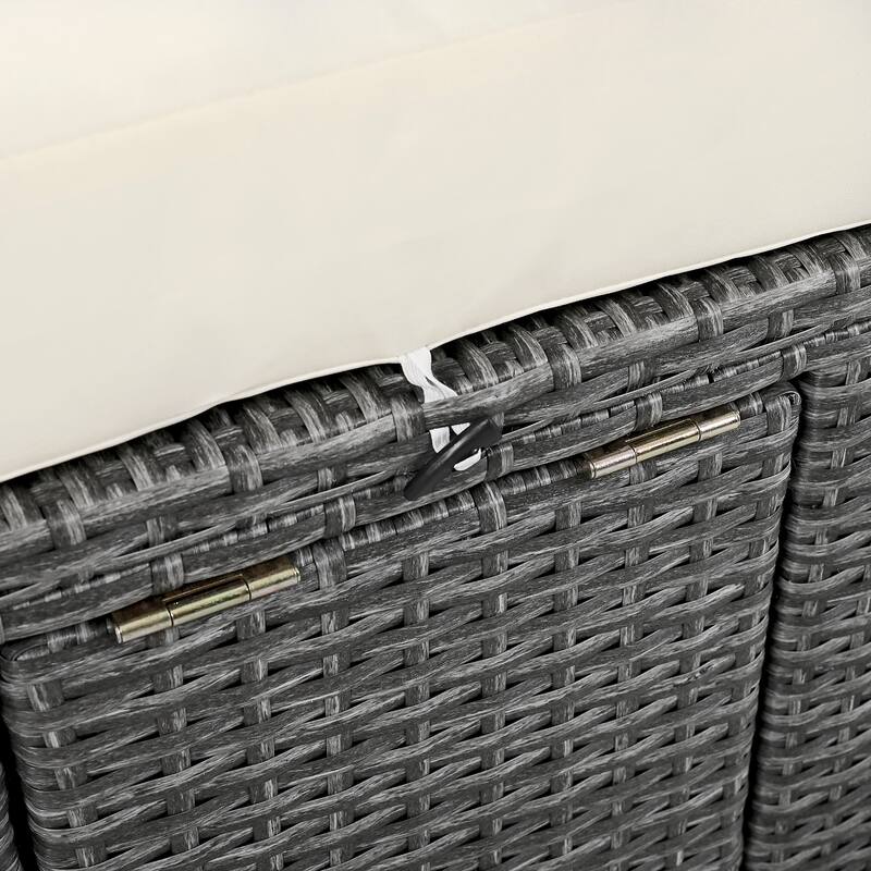 Roomfitters Outdoor Sun Bed Patio 2-Person Daybed with Cushions, Reclining Chaise with Adjustable Backrests