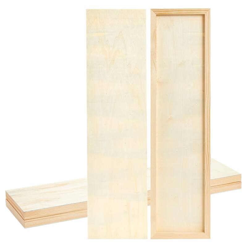 Bright Creations 4 Pack Unfinished Wood Panels for Painting, DIY, Crafts, Wood Canvas (6 x 23 In)