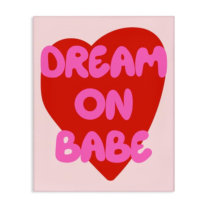 Stupell Dream On Babe Red Heart Canvas Wall Art Design By House of Lulu - 16 x 20