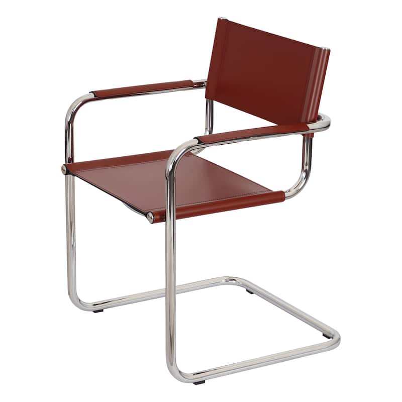 Breuer Chair Company Mart Stam Cantilever Armchair Arm Chair w/ Chrome Frame (Various Bonded Leather Colors)