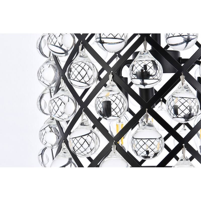 Royce Edge 3-Light Matte Black Pendant - matte black (royal cut clear crystals) - matte black (royal cut clear crystals)