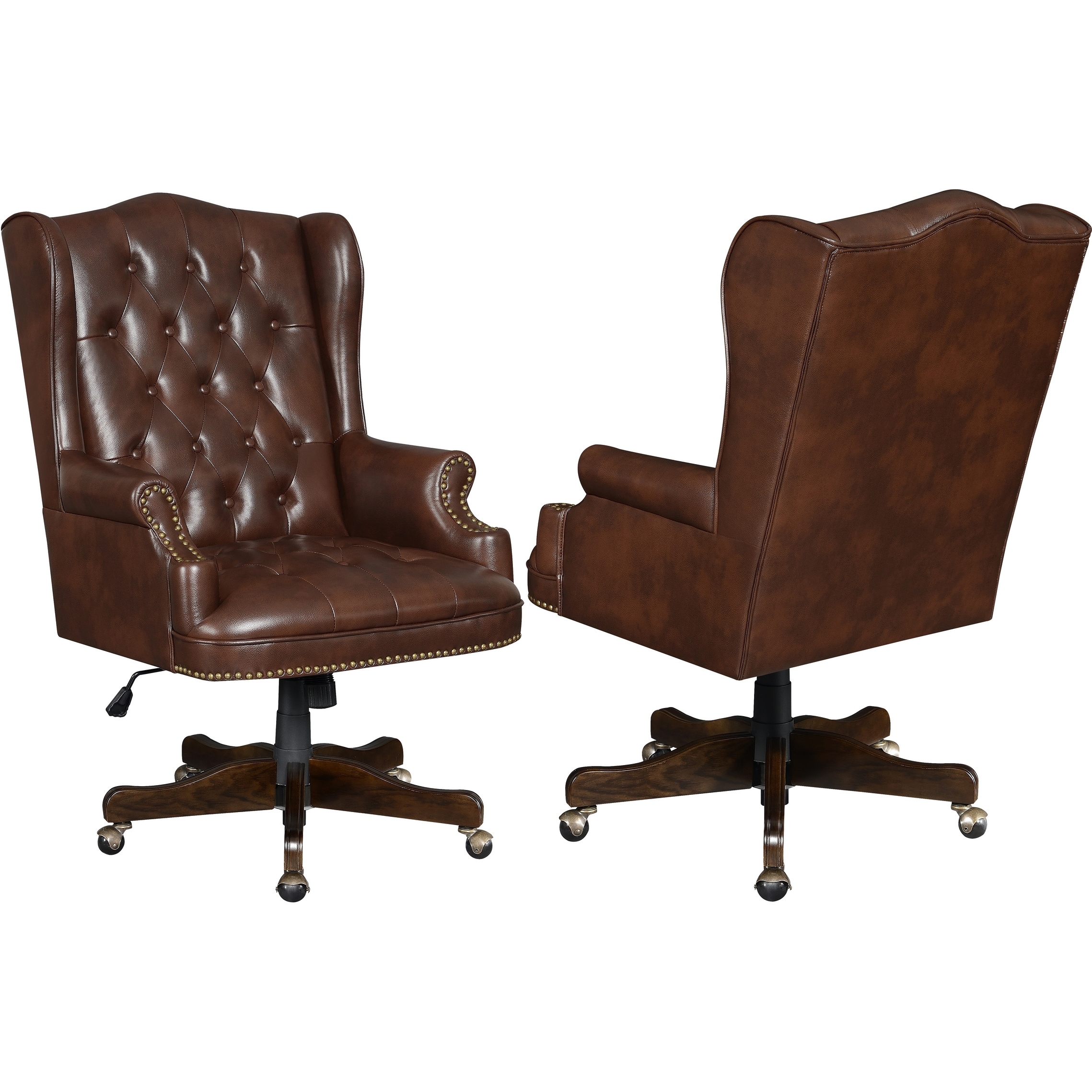 Brown tufted office shop chair