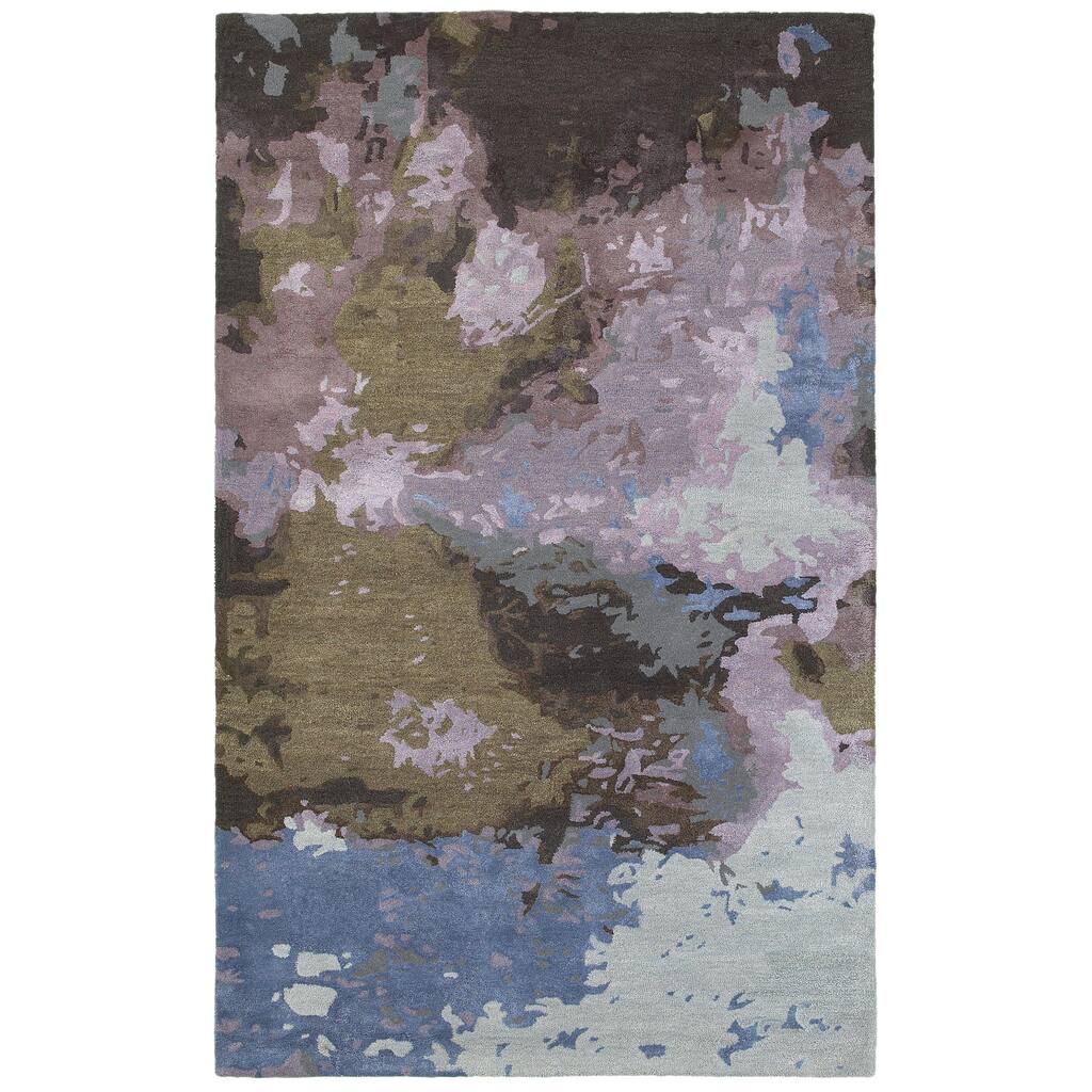 Darya Home Oneida Collection Contemporary Abstract Area Rug Blue